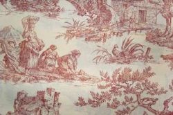 TOILE DE JOUY ROUGE - BORDEAUX
