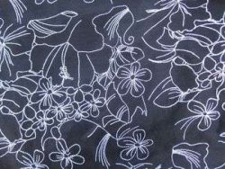 TISSU LIN NOIR BRODE 03