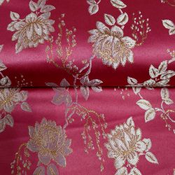 Tissu floral rouge et doré